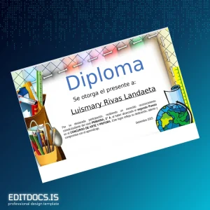 Editable Venezuela Diploma Primary Education Certificate Page Preview - EditDocs